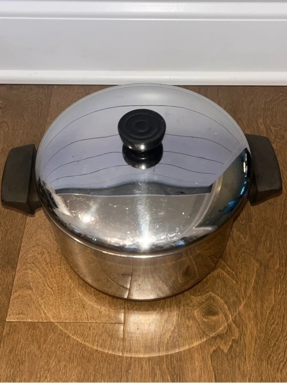 Vintage Revere Ware 4 Quart Stainless Steel Copper Bottom Pot W/Lid: 86